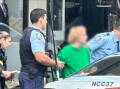 Police arrest a man on Hunter Street in Newcastle West on Tuesday, April 30. Picture by Simon McCarthy 