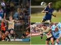 A-League players Ash Brodigan (pictured in action for Newcastle in 2022-23), Tessa Tamplin and Cassidy Davis. Pictures by Marina Neil and Peter Lorimer